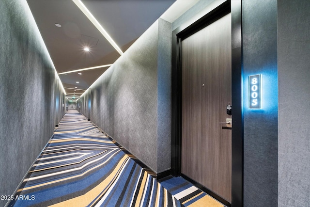 hallway featuring recessed lighting