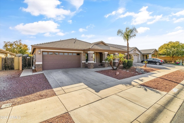 view of front of home with a garage