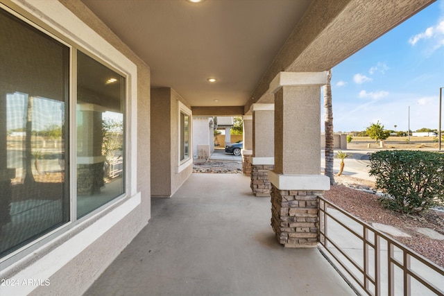 view of patio featuring covered porch