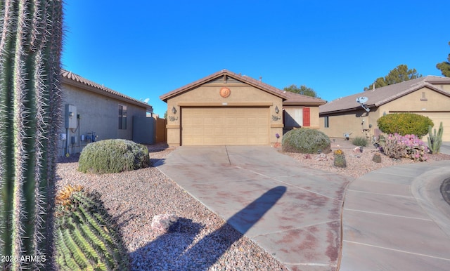 ranch-style home with a garage