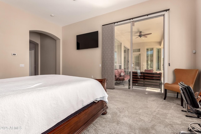 5226 S Fairchild Ln, Chandler, AZ 85249 - bedroom with carpet flooring, access to exterior, and arched walkways