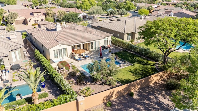 5226 S Fairchild Ln, Chandler, AZ 85249 - aerial perspective of suburban area featuring a pool