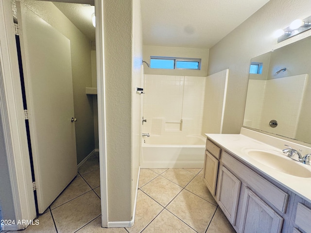 bathroom featuring tile patterned flooring, vanity, and shower / tub combination