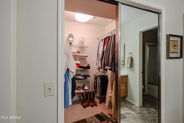 view of walk in closet