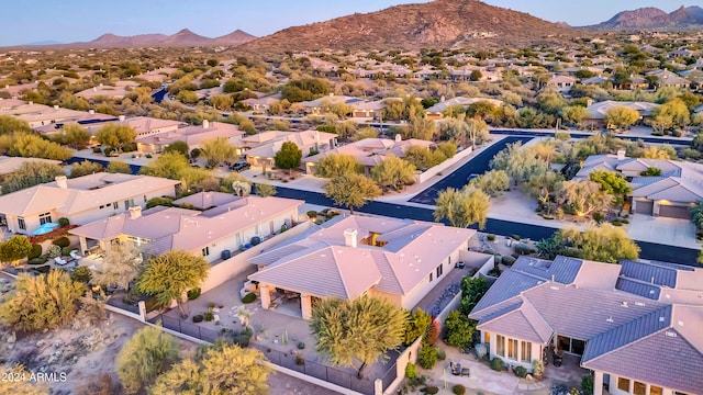 bird's eye view featuring a mountain view