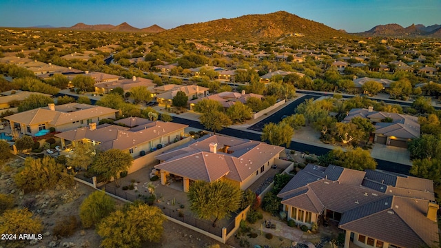 aerial view with a mountain view