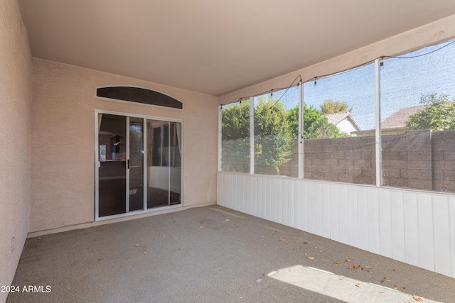 view of unfurnished sunroom