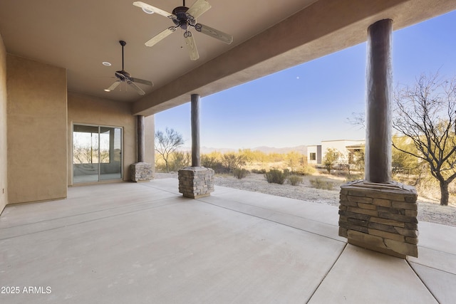 view of patio / terrace with ceiling fan