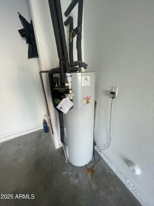 utility room with water heater