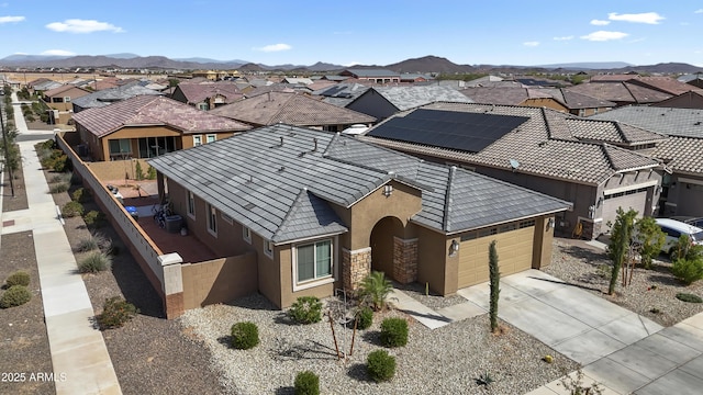 aerial view with a residential view and a mountain view