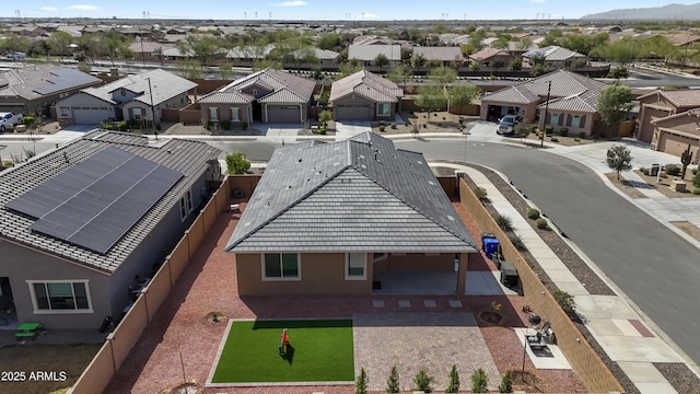 bird's eye view with a residential view