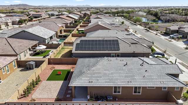 aerial view with a residential view