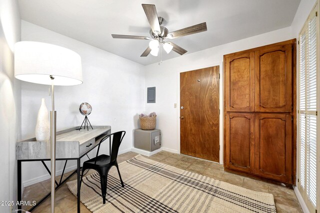 1106 N Villa Nueva Dr, Litchfield Park, AZ 85340 - office area with ceiling fan, healthy amount of natural light, and baseboards