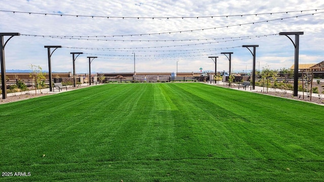 view of yard with fence