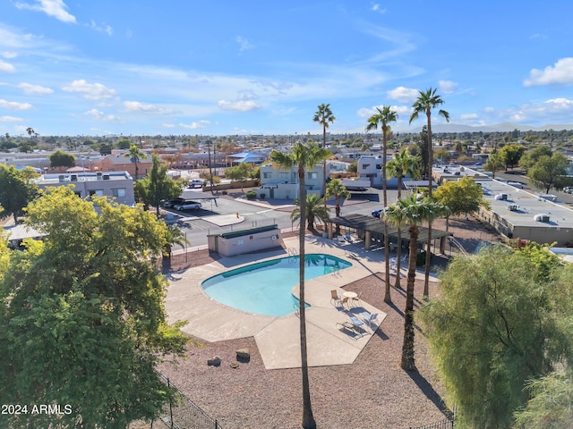 view of pool featuring a patio