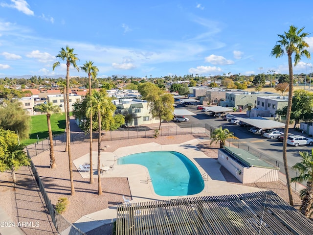 view of pool featuring a patio