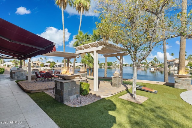 1241 W Lobster Trap Dr, Gilbert, AZ 85233 - view of patio featuring a water view and area for grilling