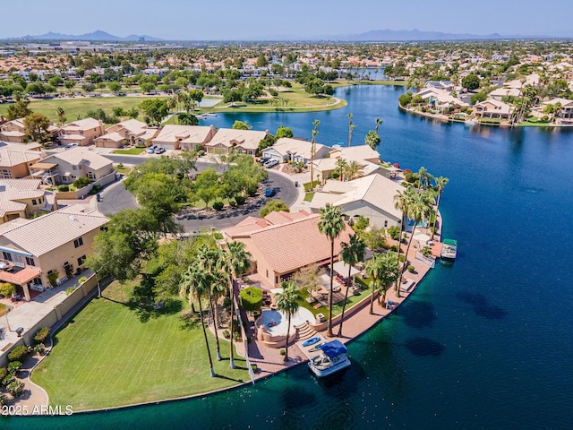 1241 W Lobster Trap Dr, Gilbert, AZ 85233 - aerial view of residential area with a water and mountain view