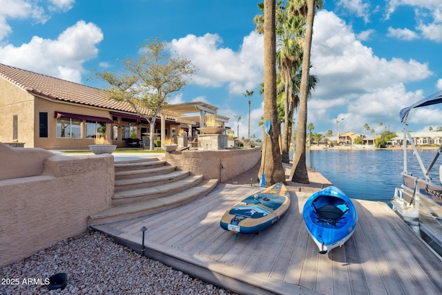 1241 W Lobster Trap Dr, Gilbert, AZ 85233 - wooden deck with a boat dock and a water view