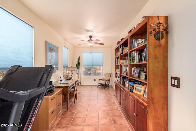43014 N 12th St, New River, AZ 85087 - office area with ceiling fan and light tile patterned floors