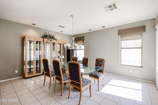 656 W Johnson Dr, Gilbert, AZ 85233 - dining space featuring visible vents, light tile patterned floors, and plenty of natural light