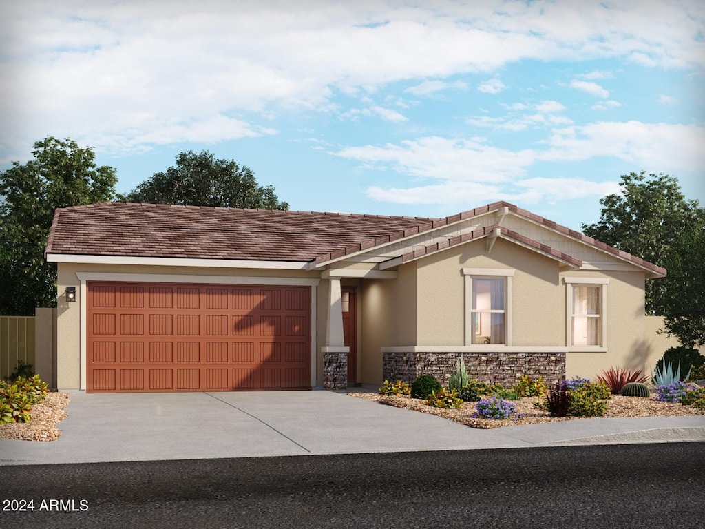 view of front facade with a garage