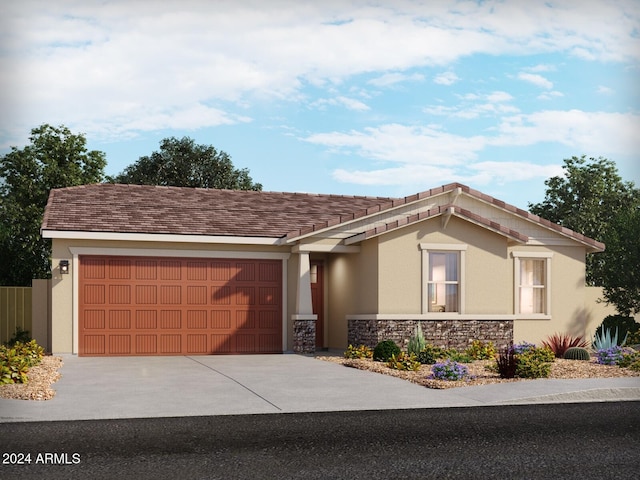 view of front facade with a garage