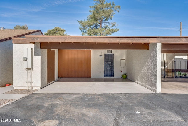 view of garage