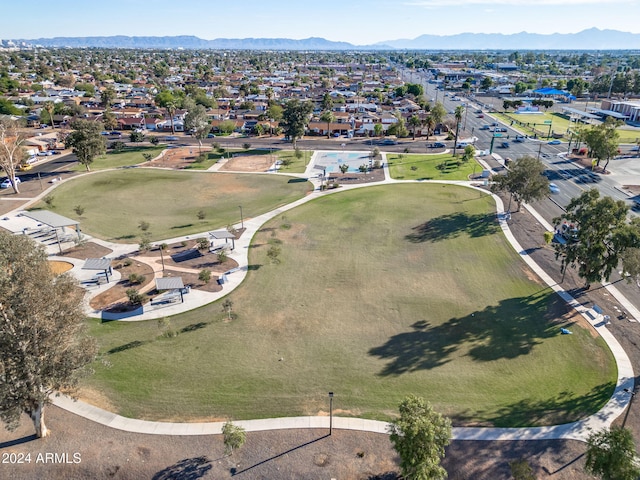 aerial view with a mountain view