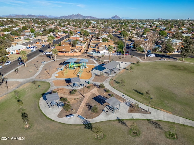 aerial view featuring a mountain view