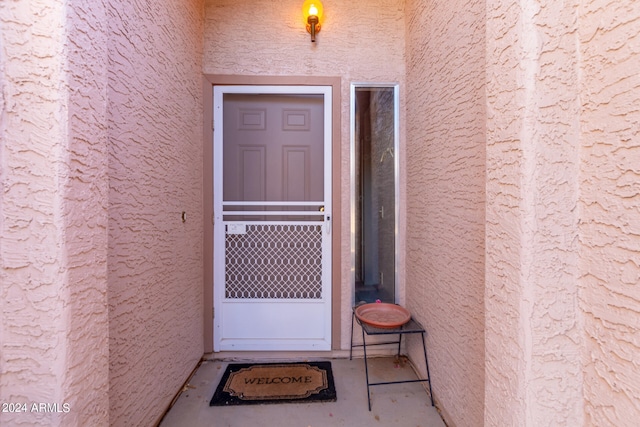 view of doorway to property