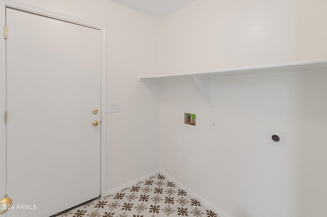 washroom featuring electric dryer hookup and hookup for a washing machine