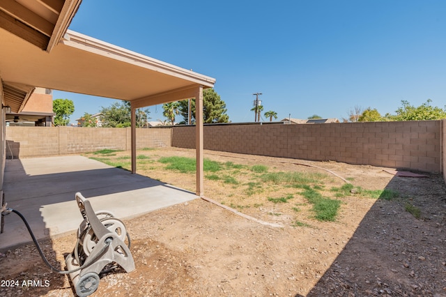 view of yard with a patio area