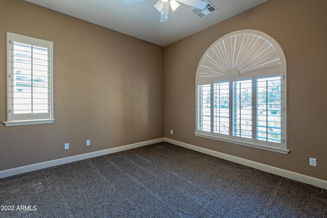 4120 E Woodside Way, Gilbert, AZ 85297 - unfurnished room with a ceiling fan and dark colored carpet