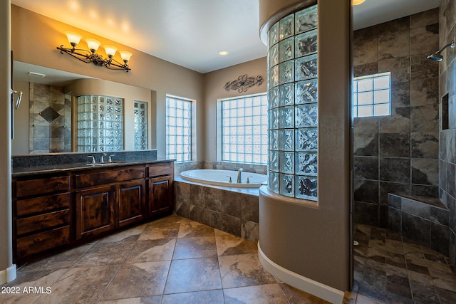4120 E Woodside Way, Gilbert, AZ 85297 - full bath with a garden tub, a tile shower, and vanity