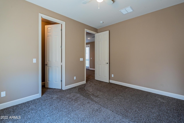 4120 E Woodside Way, Gilbert, AZ 85297 - unfurnished bedroom featuring carpet floors and a ceiling fan