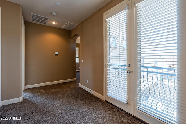 4120 E Woodside Way, Gilbert, AZ 85297 - doorway featuring arched walkways, carpet, and french doors