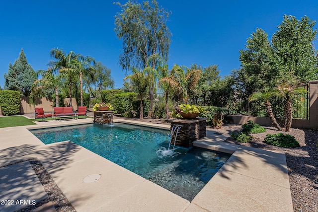 4120 E Woodside Way, Gilbert, AZ 85297 - view of pool featuring a patio, a fenced backyard, and an outdoor hangout area