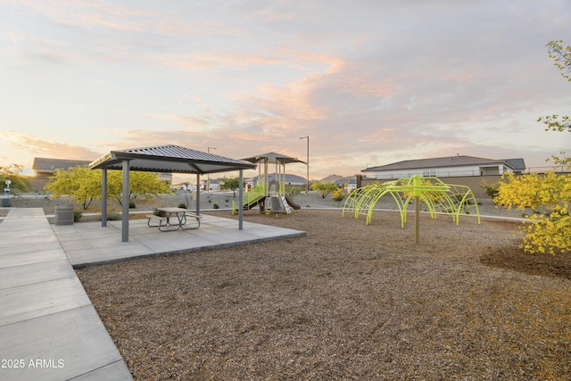 community playground featuring a gazebo