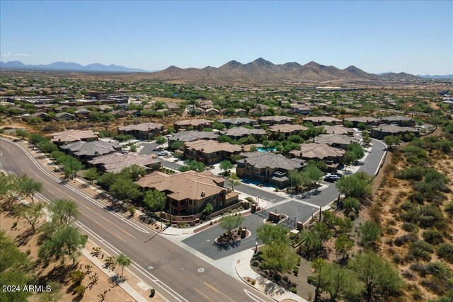 aerial view with a mountain view