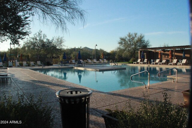 view of pool featuring a patio area