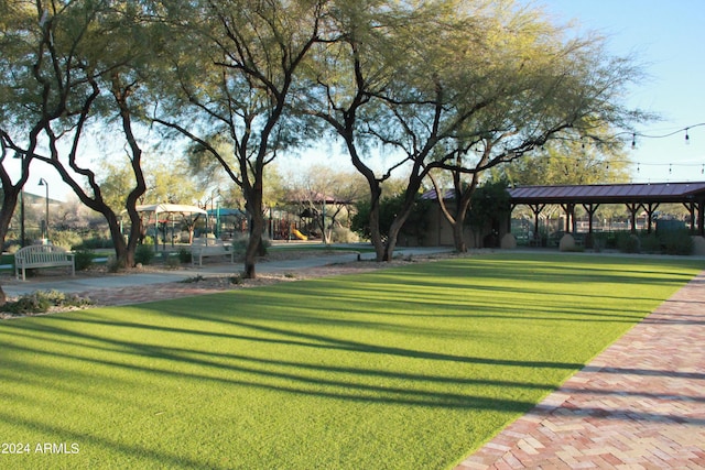 view of community with a yard