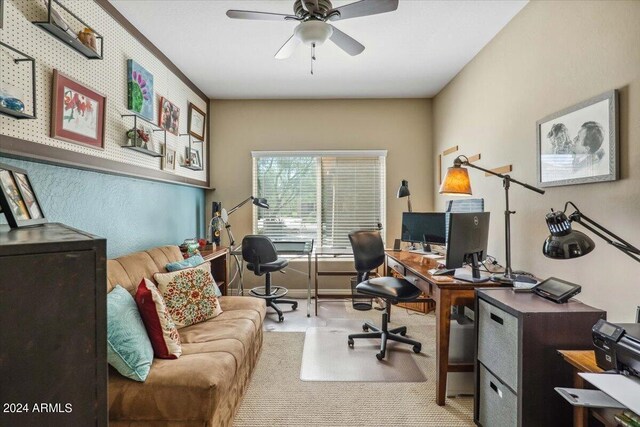 office featuring ceiling fan