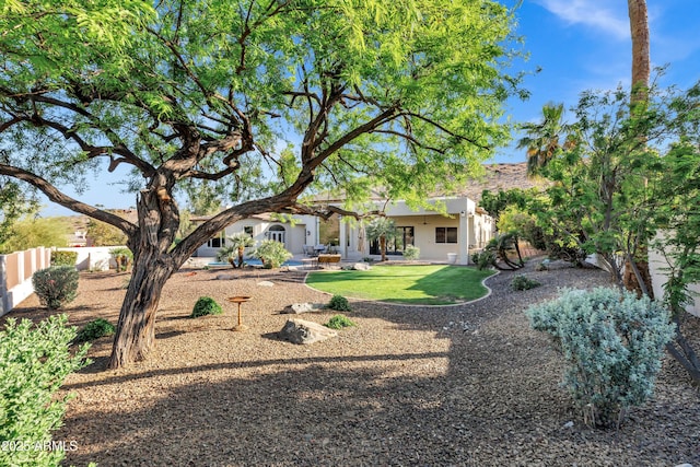 view of yard with a patio area and fence