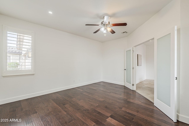 4067 S White Dr, Chandler, AZ 85249 - unfurnished bedroom featuring wood finished floors, baseboards, recessed lighting, and ceiling fan