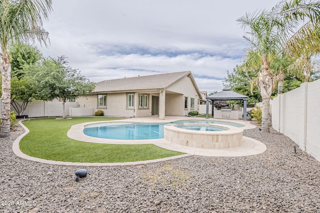 4067 S White Dr, Chandler, AZ 85249 - view of pool with a gazebo, a patio, and a pool with connected hot tub