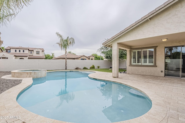4067 S White Dr, Chandler, AZ 85249 - view of swimming pool with a fenced backyard, a patio, and a pool with connected hot tub