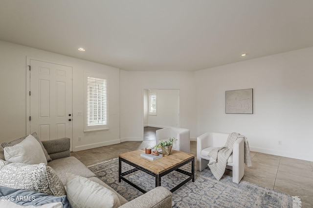 4067 S White Dr, Chandler, AZ 85249 - tiled living area with baseboards and recessed lighting
