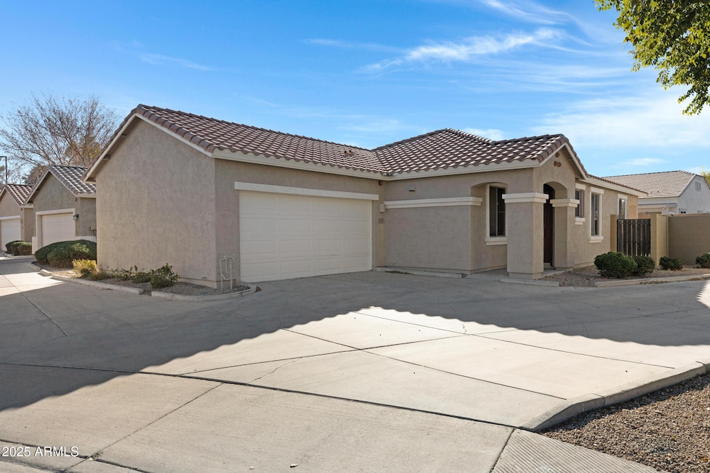 view of front of home with a garage