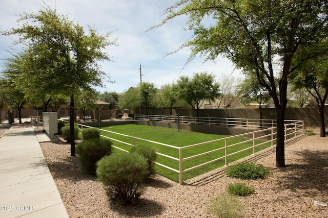 view of community featuring a yard